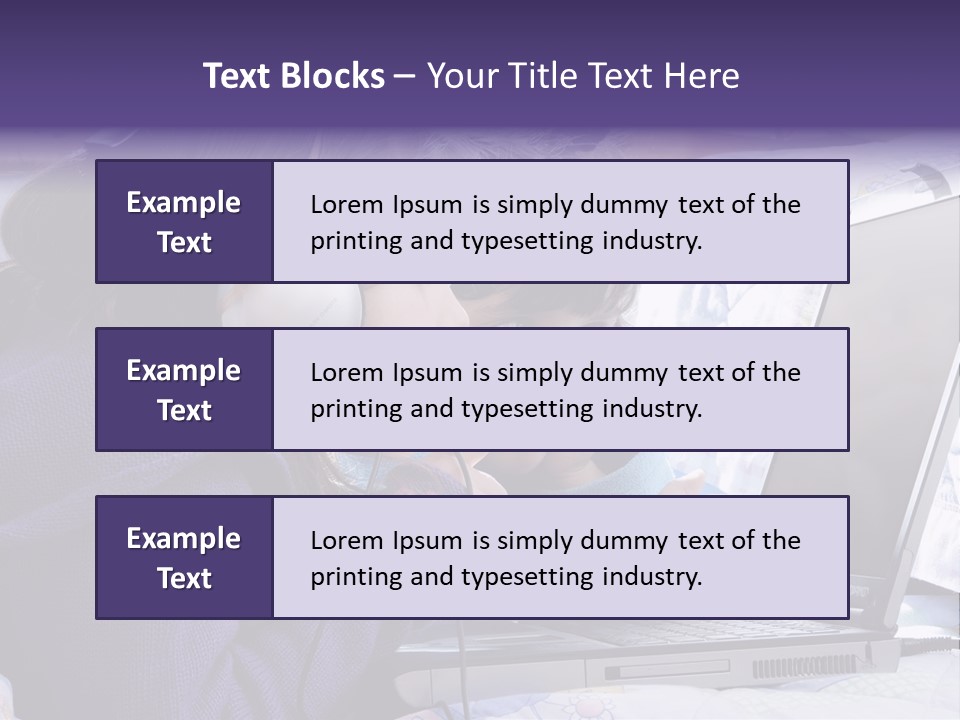 Two Small Girls, One With Laptop And Headphones Pointing At The Screen And The Other Watching It PowerPoint Template