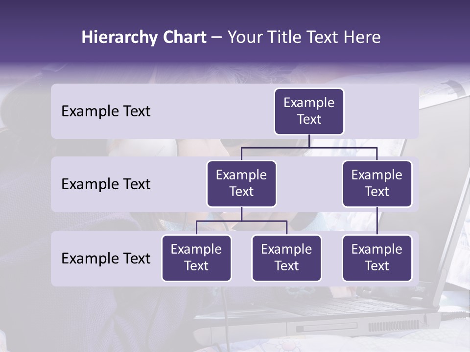 Two Small Girls, One With Laptop And Headphones Pointing At The Screen And The Other Watching It PowerPoint Template