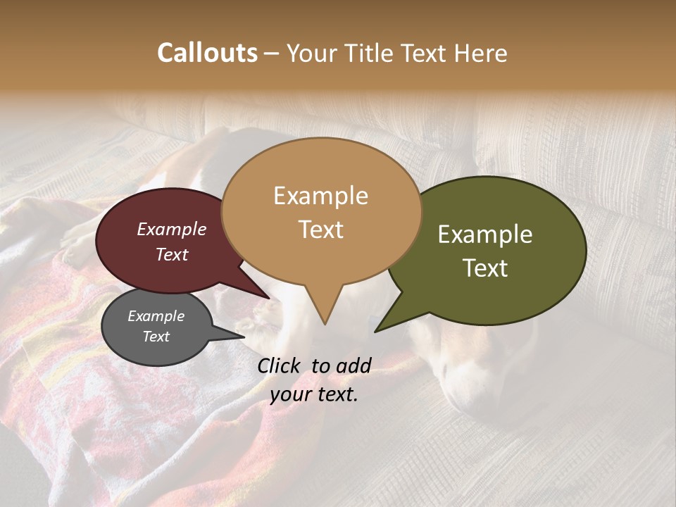 This Naughty Beagle Snuck Onto The Couch And Is Taking A Nap. PowerPoint Template