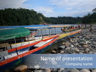 A Group Of People On A Boat In The Water PowerPoint Template