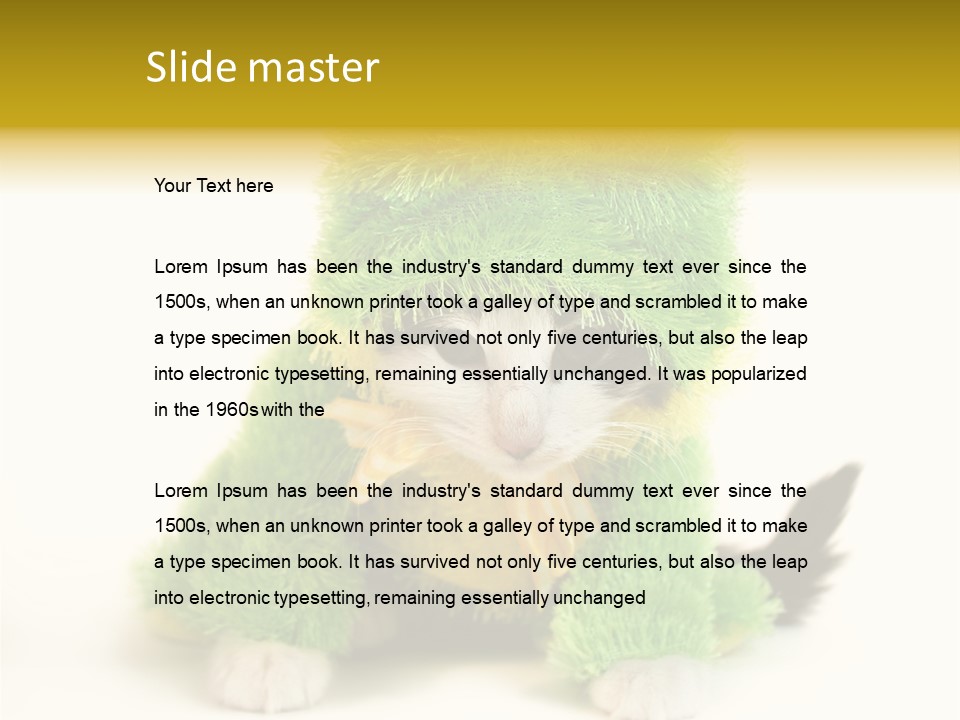Cat In Frog Costume PowerPoint Template