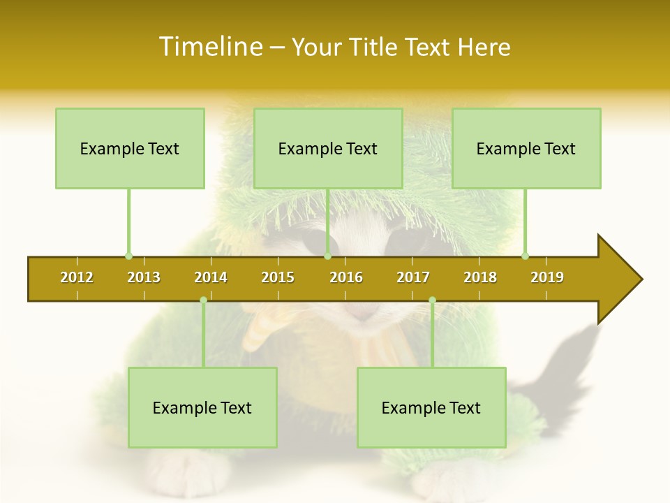 Cat In Frog Costume PowerPoint Template