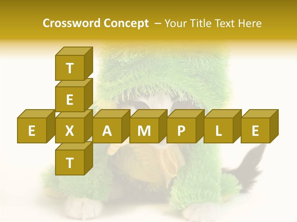 Cat In Frog Costume PowerPoint Template