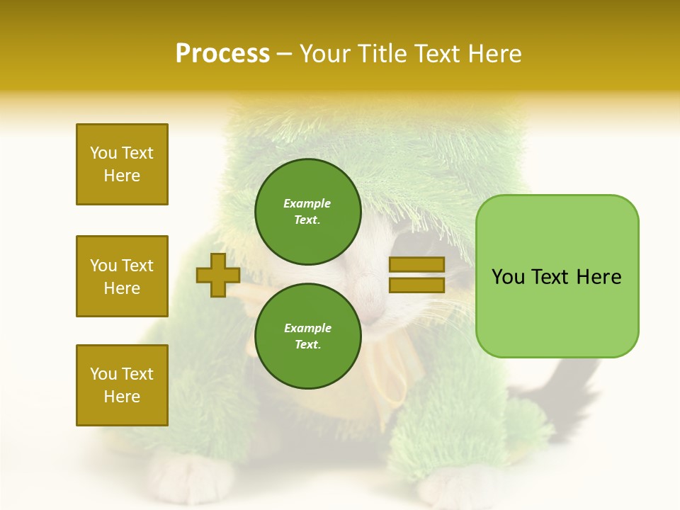 Cat In Frog Costume PowerPoint Template