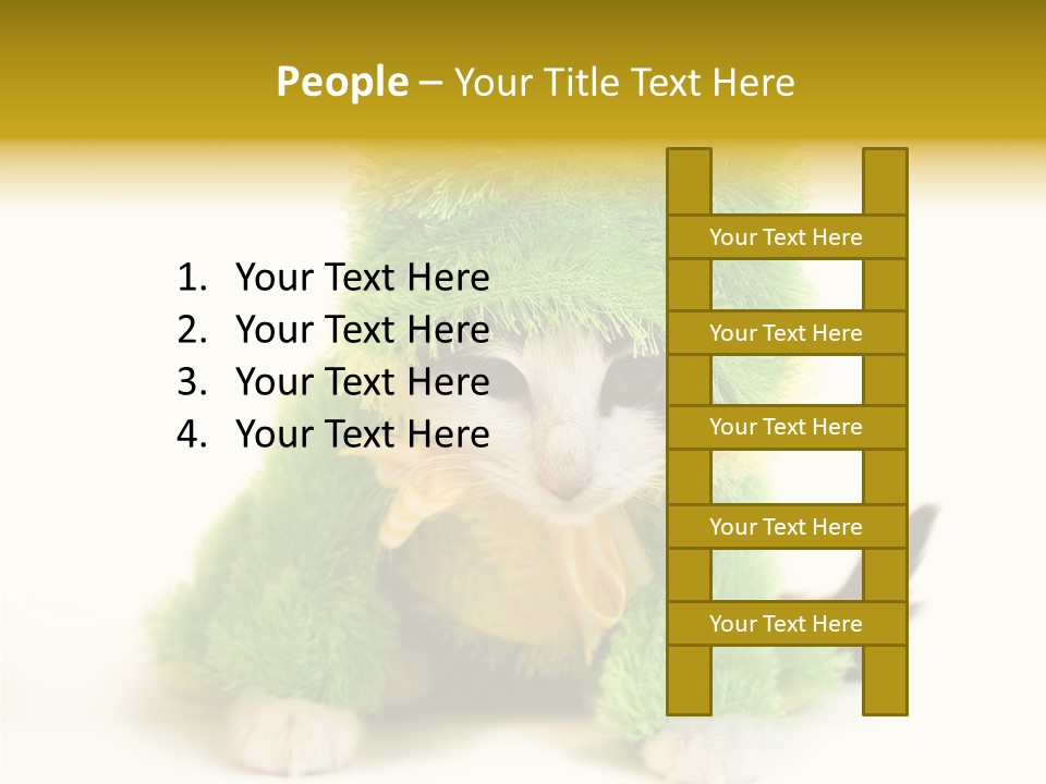 Cat In Frog Costume PowerPoint Template