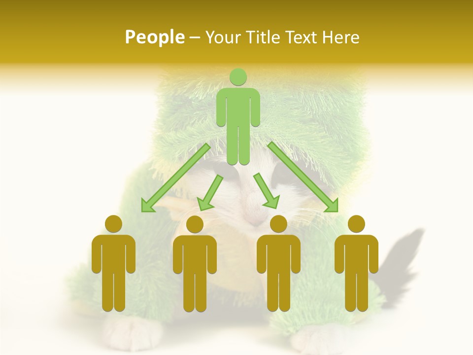 Cat In Frog Costume PowerPoint Template