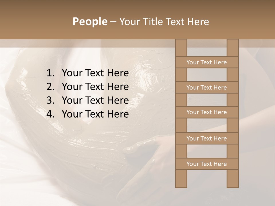 Man Getting A Full Body Mud Wrap PowerPoint Template