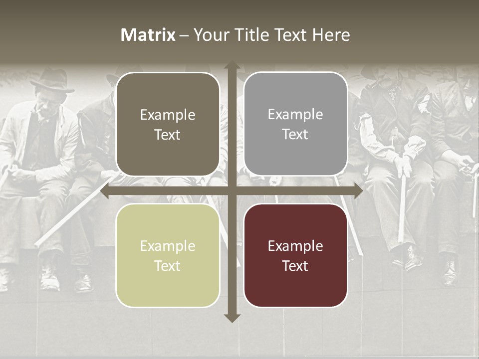 A Group Of Men Sitting Next To Each Other PowerPoint Template