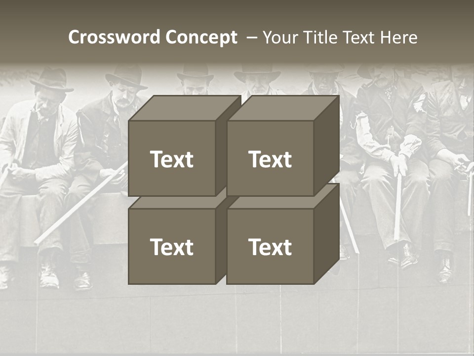 A Group Of Men Sitting Next To Each Other PowerPoint Template