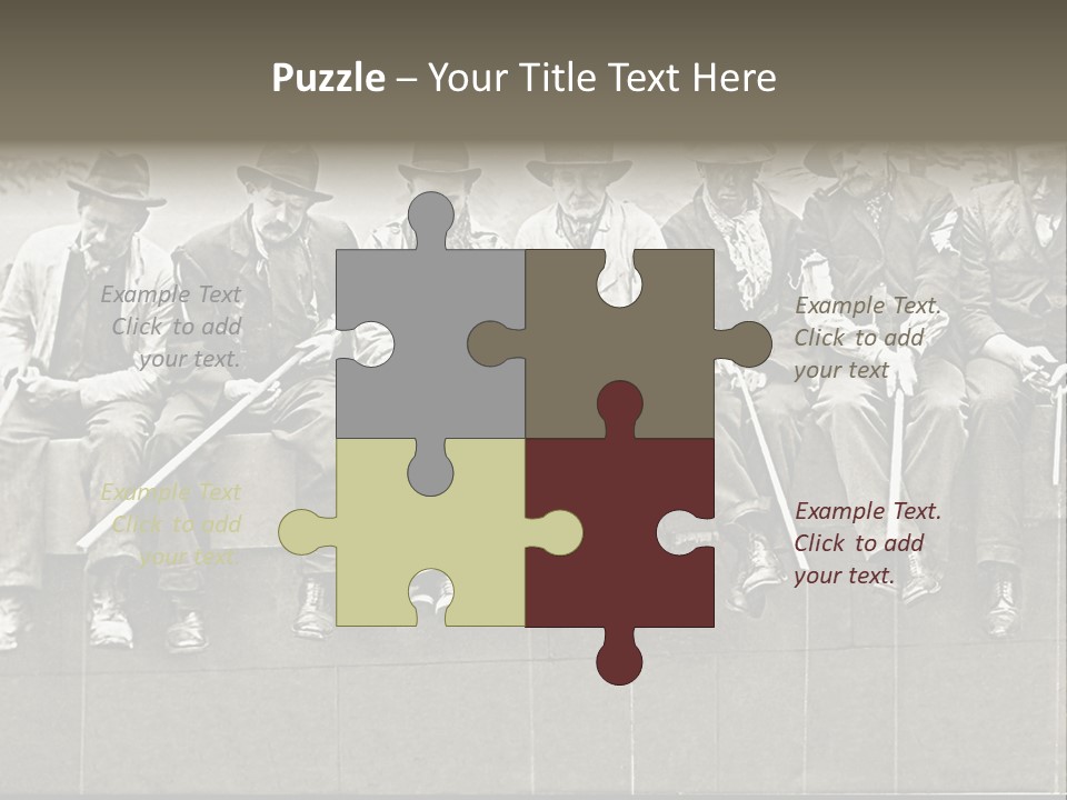 A Group Of Men Sitting Next To Each Other PowerPoint Template