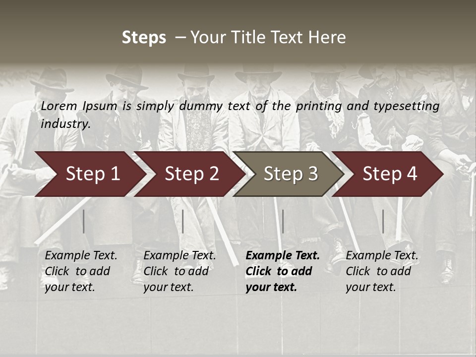 A Group Of Men Sitting Next To Each Other PowerPoint Template