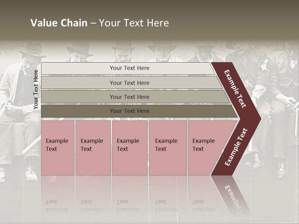 A Group Of Men Sitting Next To Each Other PowerPoint Template
