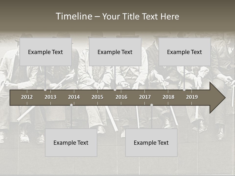 A Group Of Men Sitting Next To Each Other PowerPoint Template