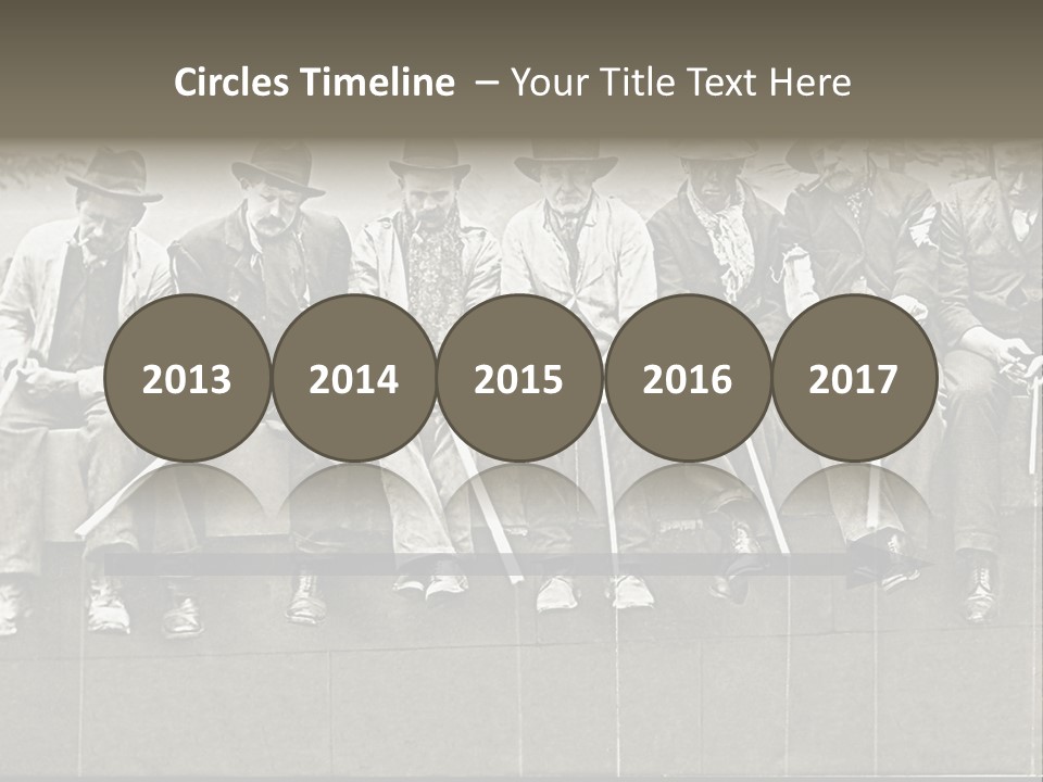 A Group Of Men Sitting Next To Each Other PowerPoint Template