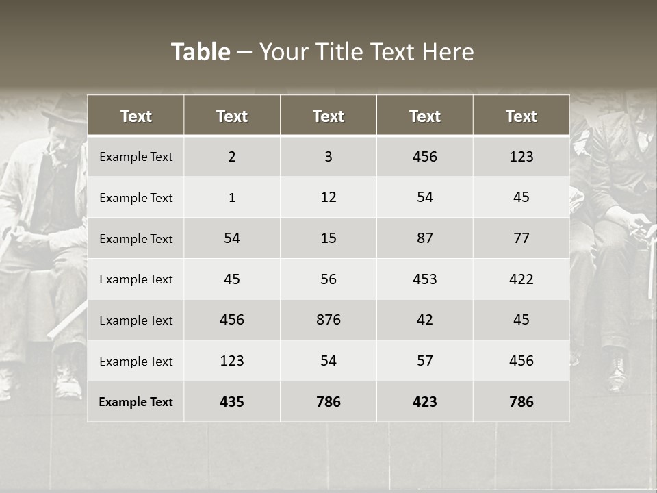 A Group Of Men Sitting Next To Each Other PowerPoint Template