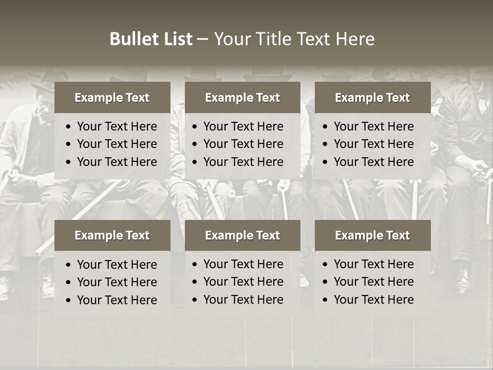 A Group Of Men Sitting Next To Each Other PowerPoint Template