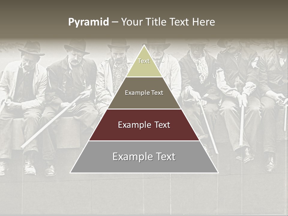 A Group Of Men Sitting Next To Each Other PowerPoint Template