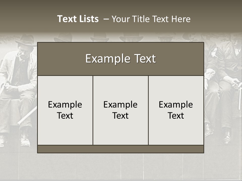 A Group Of Men Sitting Next To Each Other PowerPoint Template