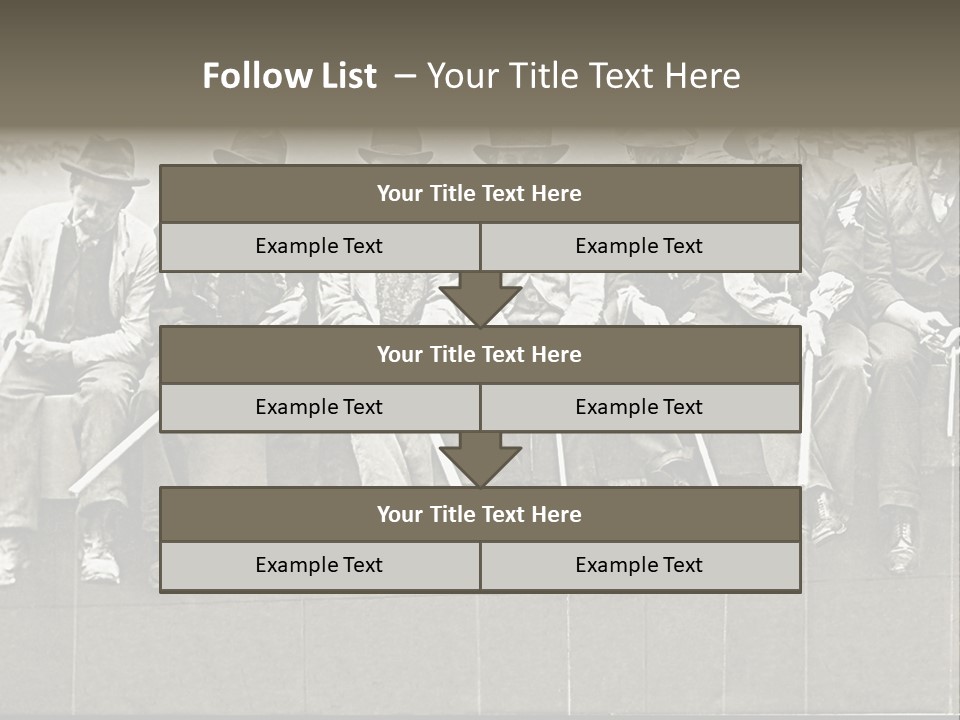 A Group Of Men Sitting Next To Each Other PowerPoint Template