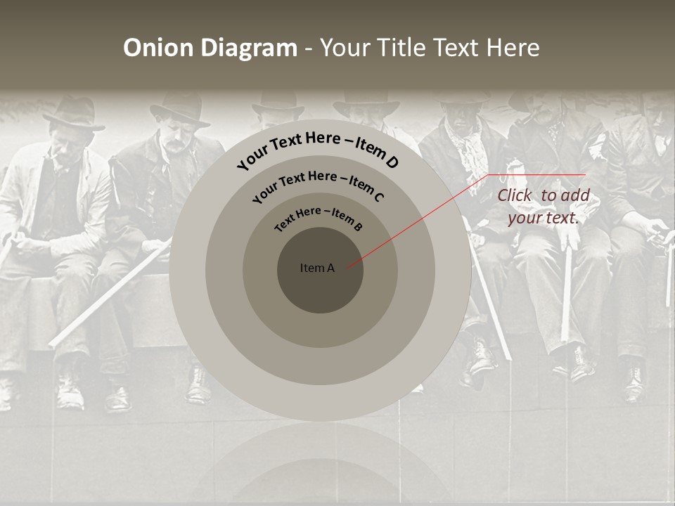 A Group Of Men Sitting Next To Each Other PowerPoint Template