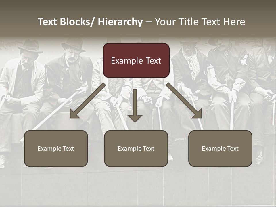 A Group Of Men Sitting Next To Each Other PowerPoint Template
