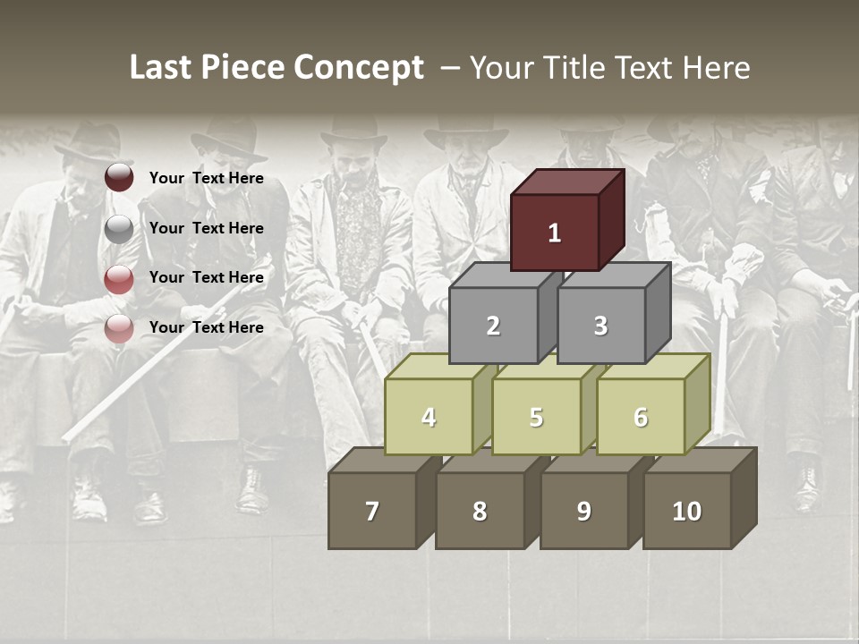 A Group Of Men Sitting Next To Each Other PowerPoint Template