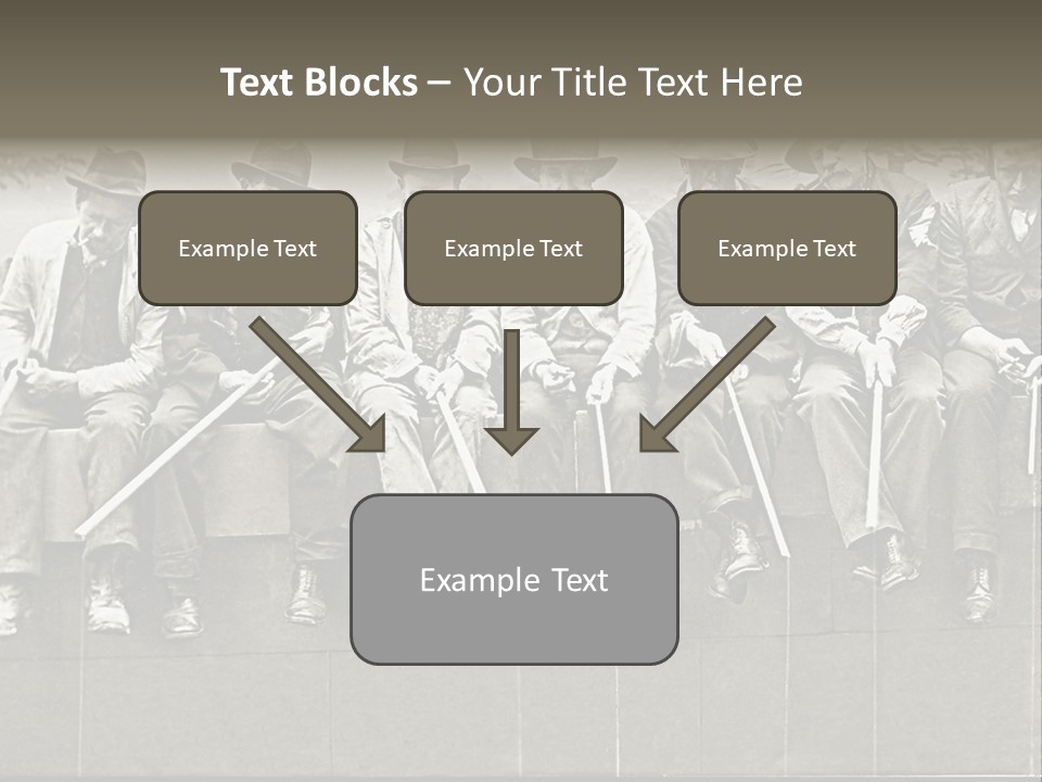 A Group Of Men Sitting Next To Each Other PowerPoint Template