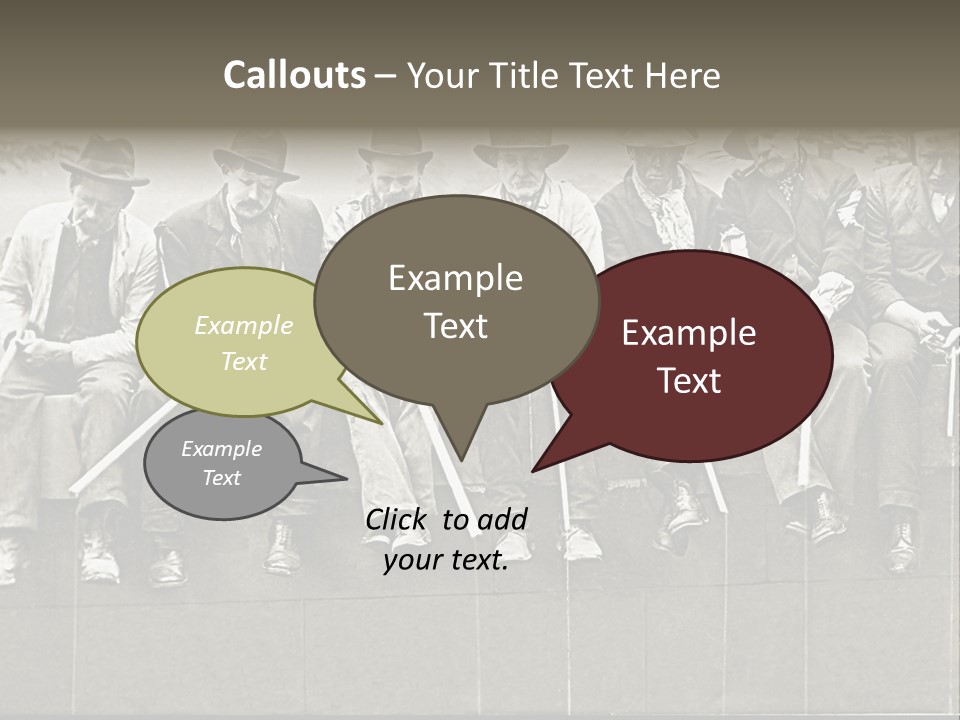 A Group Of Men Sitting Next To Each Other PowerPoint Template
