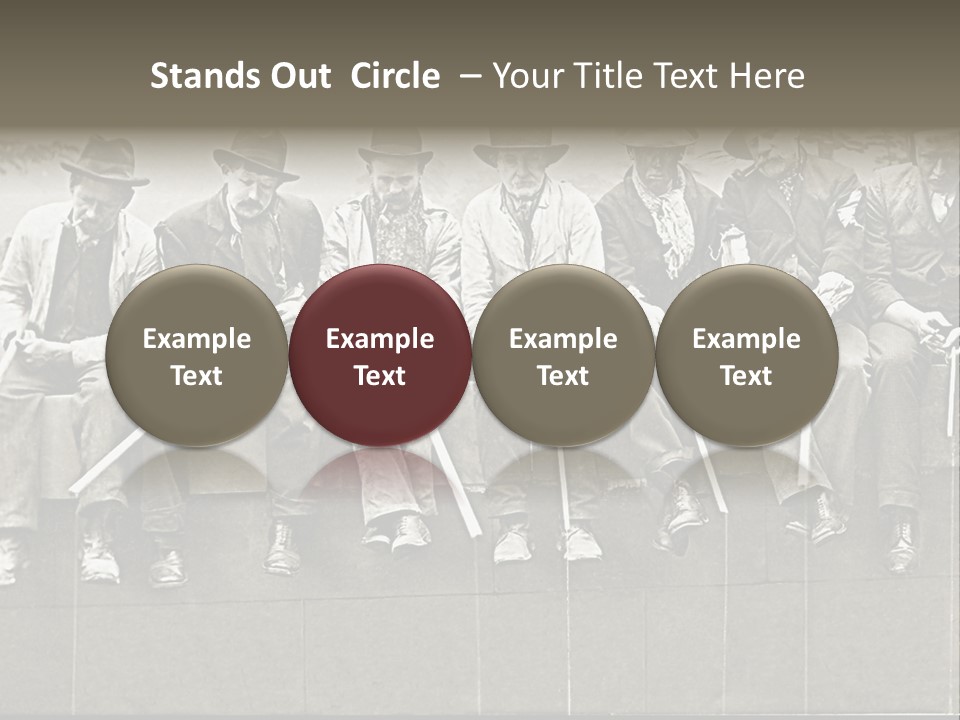 A Group Of Men Sitting Next To Each Other PowerPoint Template