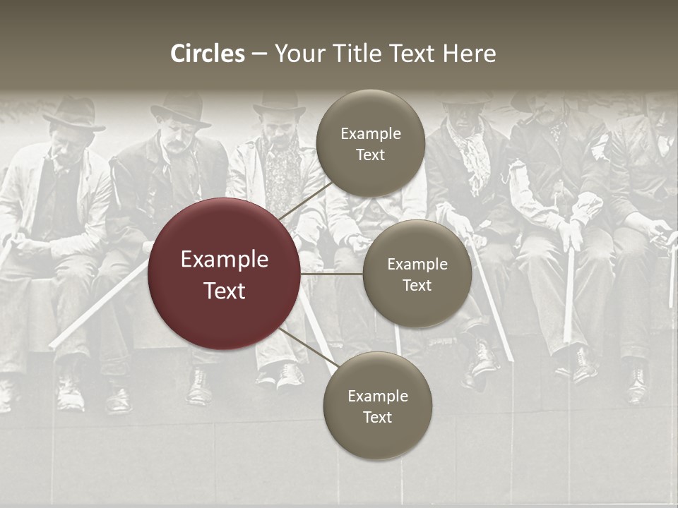 A Group Of Men Sitting Next To Each Other PowerPoint Template