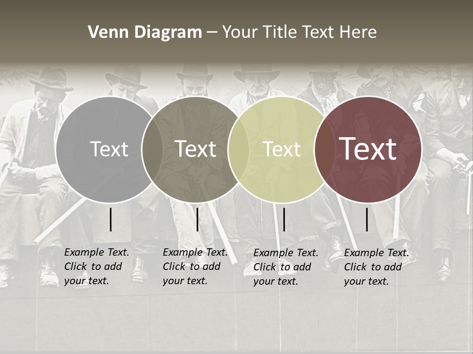 A Group Of Men Sitting Next To Each Other PowerPoint Template