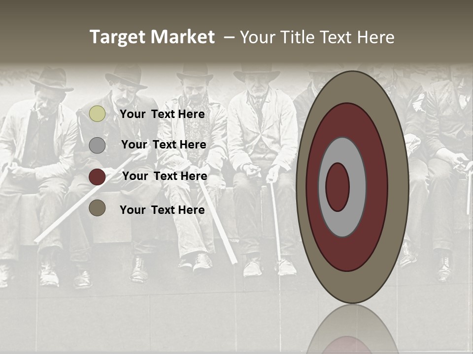 A Group Of Men Sitting Next To Each Other PowerPoint Template