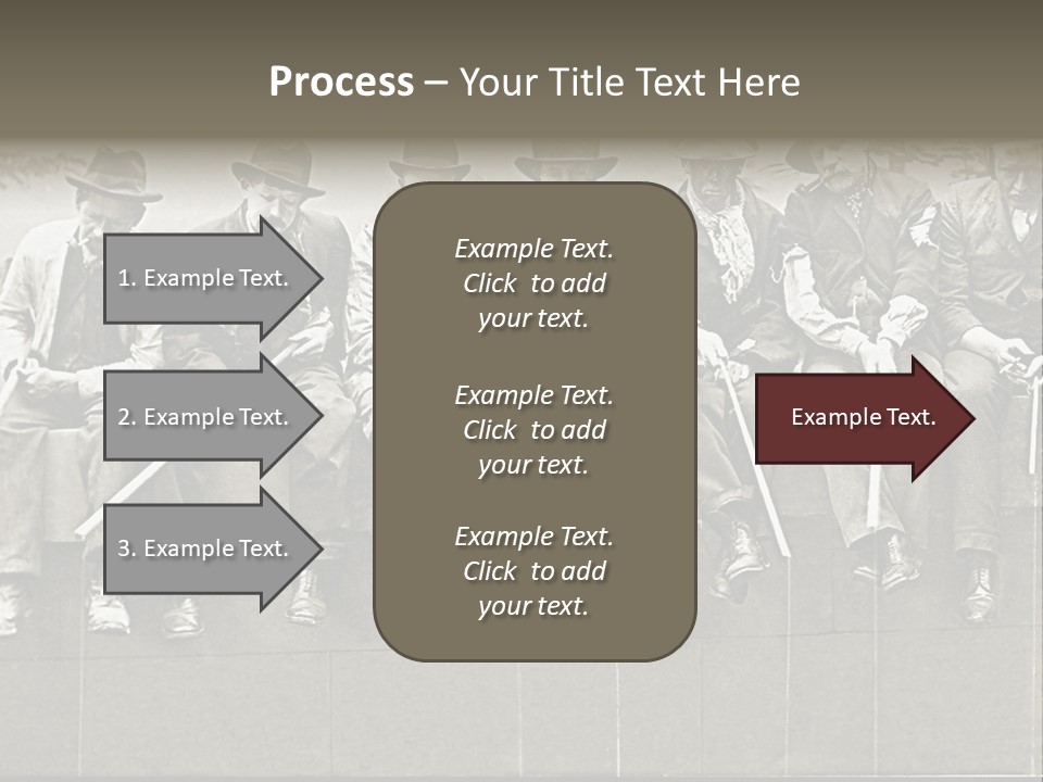 A Group Of Men Sitting Next To Each Other PowerPoint Template