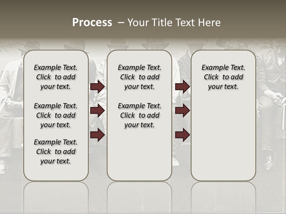 A Group Of Men Sitting Next To Each Other PowerPoint Template