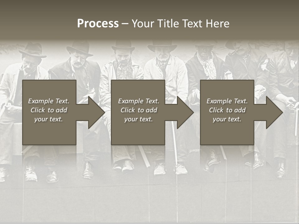 A Group Of Men Sitting Next To Each Other PowerPoint Template