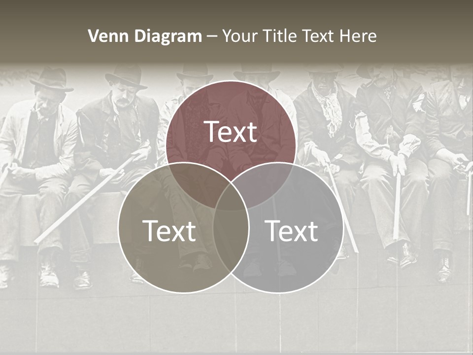 A Group Of Men Sitting Next To Each Other PowerPoint Template