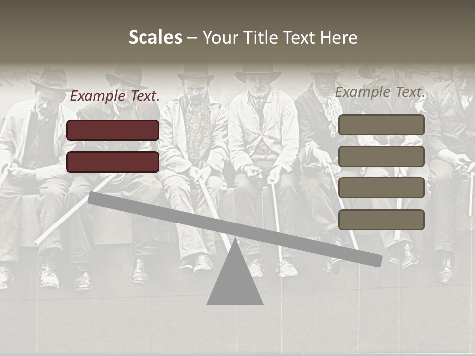 A Group Of Men Sitting Next To Each Other PowerPoint Template
