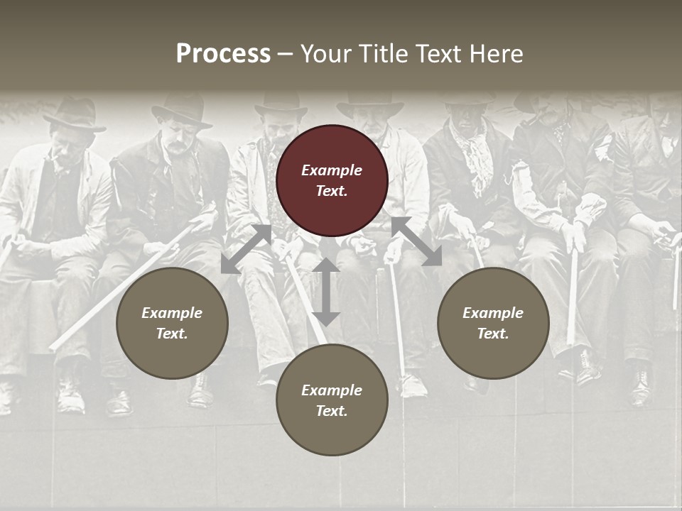 A Group Of Men Sitting Next To Each Other PowerPoint Template