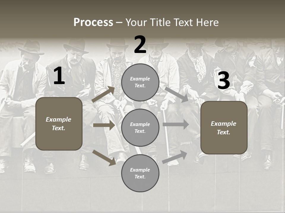 A Group Of Men Sitting Next To Each Other PowerPoint Template