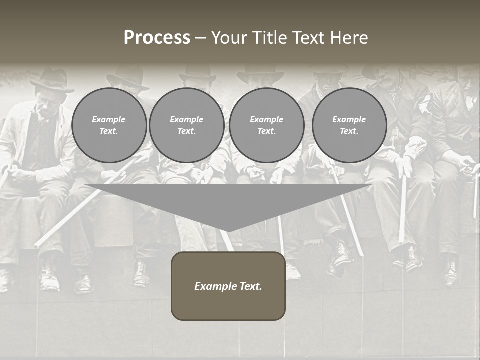 A Group Of Men Sitting Next To Each Other PowerPoint Template