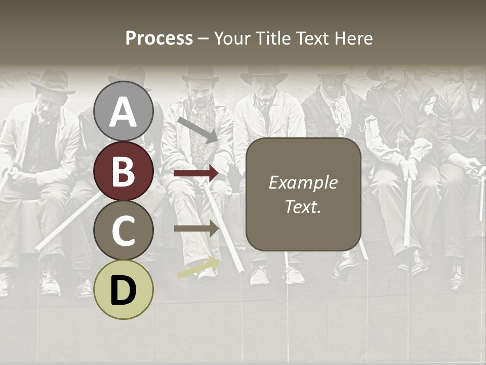 A Group Of Men Sitting Next To Each Other PowerPoint Template