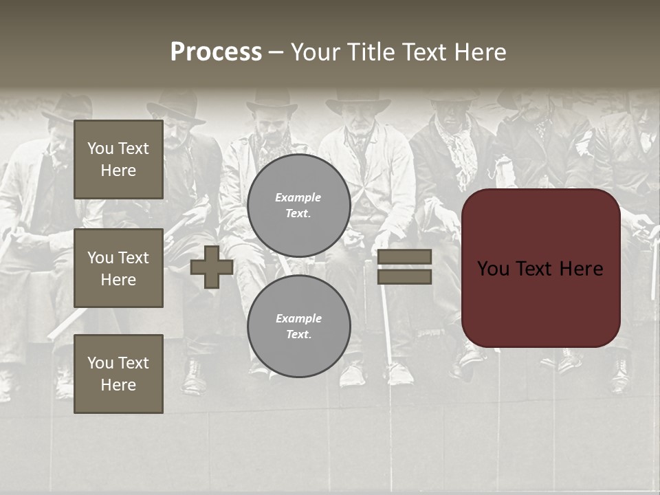 A Group Of Men Sitting Next To Each Other PowerPoint Template