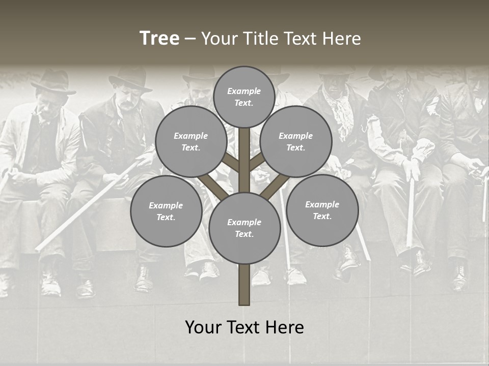 A Group Of Men Sitting Next To Each Other PowerPoint Template