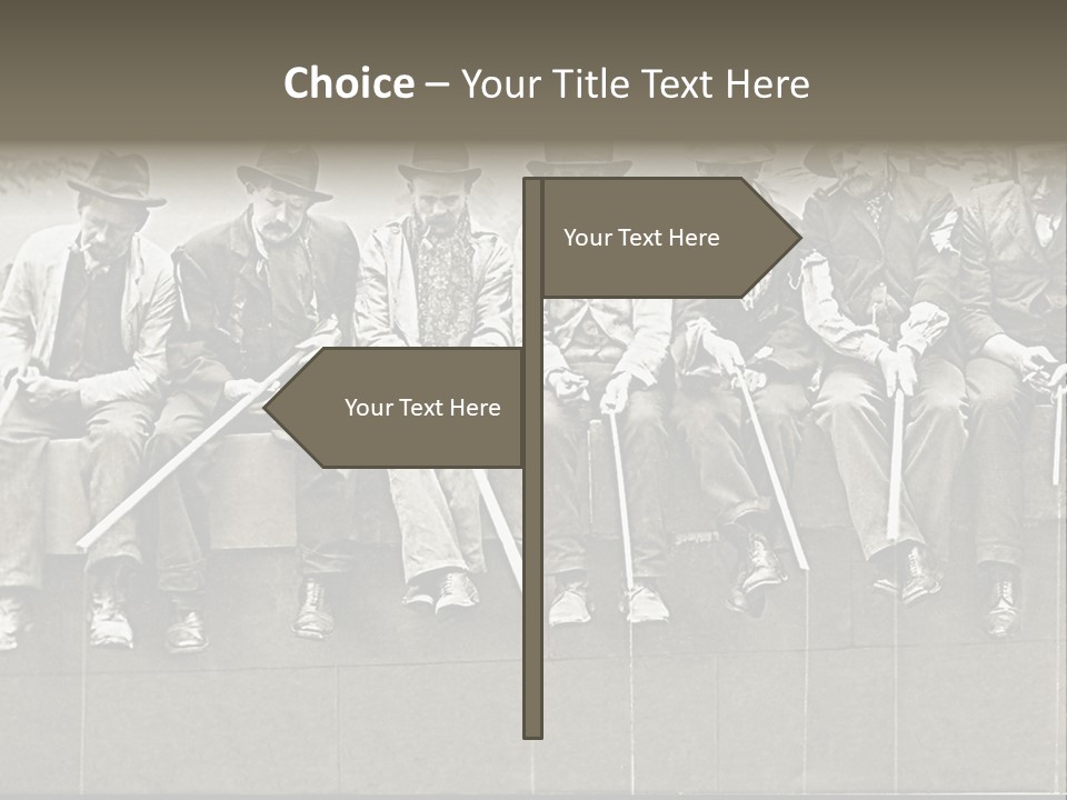 A Group Of Men Sitting Next To Each Other PowerPoint Template