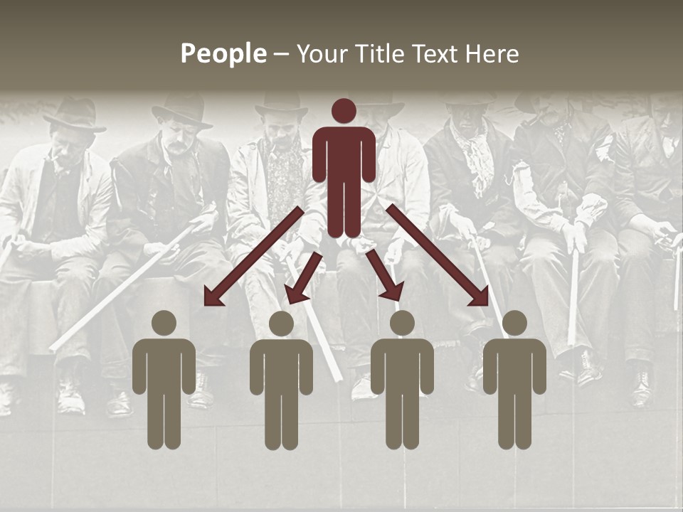 A Group Of Men Sitting Next To Each Other PowerPoint Template