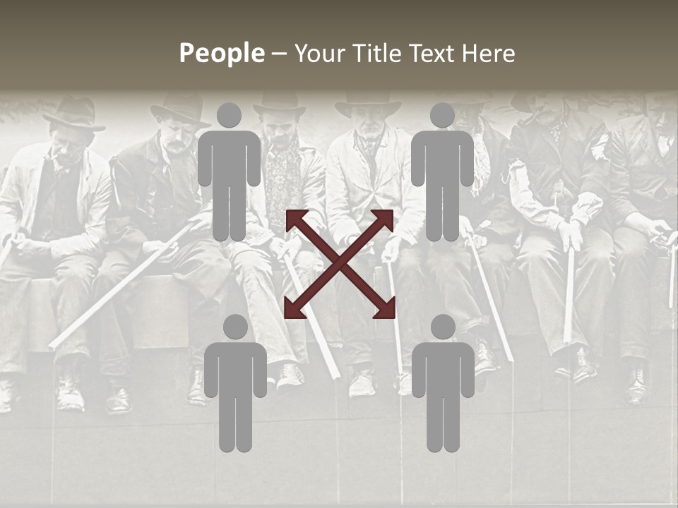 A Group Of Men Sitting Next To Each Other PowerPoint Template