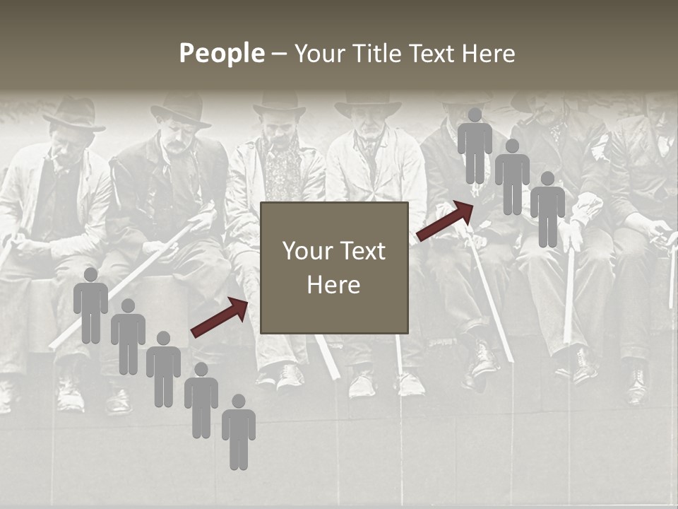 A Group Of Men Sitting Next To Each Other PowerPoint Template