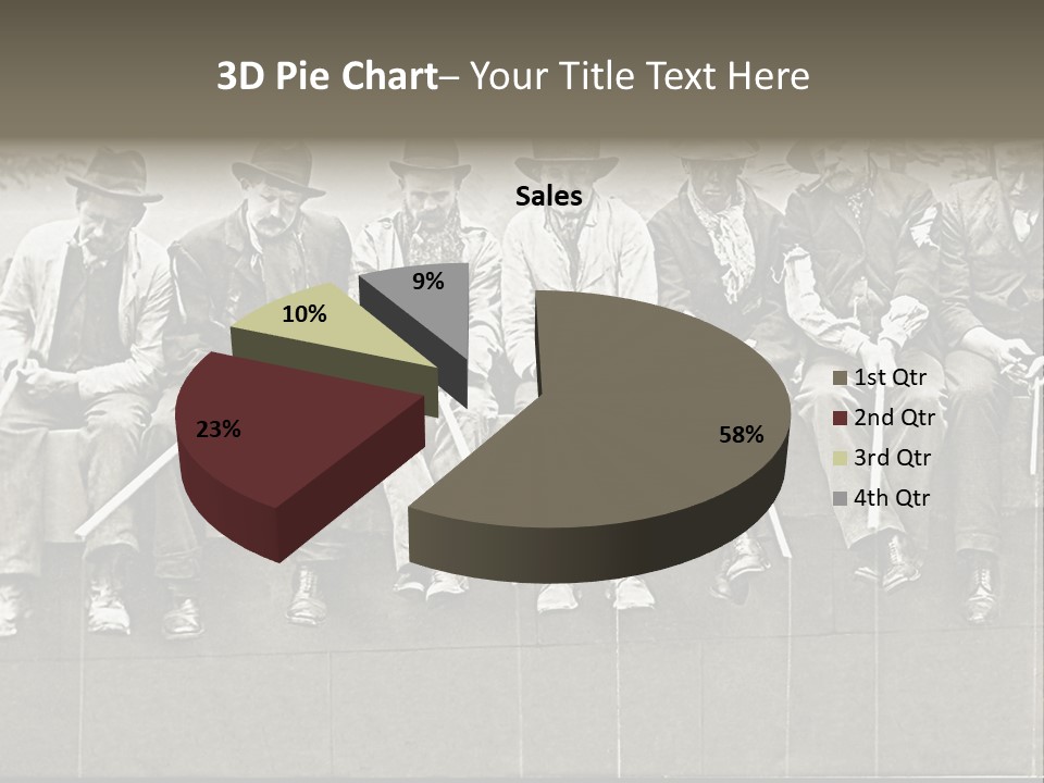 A Group Of Men Sitting Next To Each Other PowerPoint Template