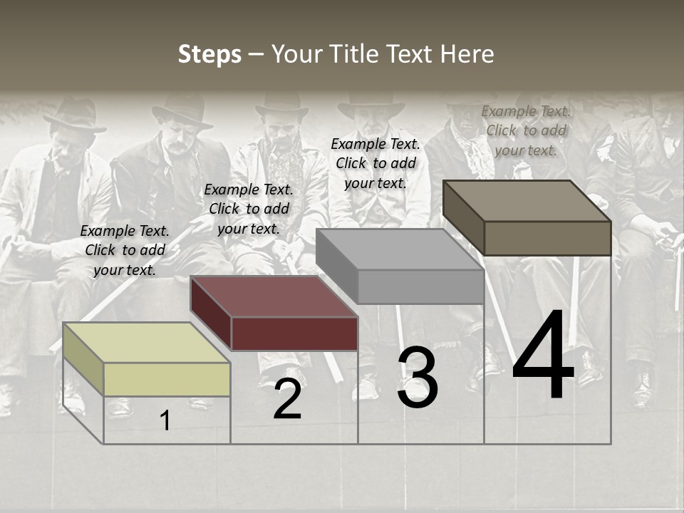 A Group Of Men Sitting Next To Each Other PowerPoint Template