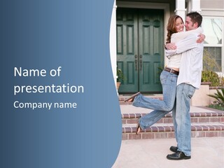 An Attractive Couple Celebrating Their New Home PowerPoint Template